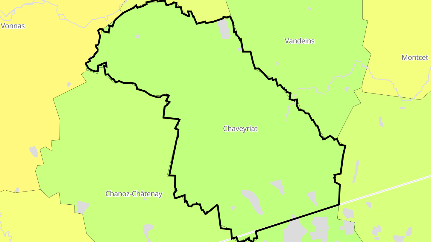 Carte des prix de l'immobilier Chaveyriat