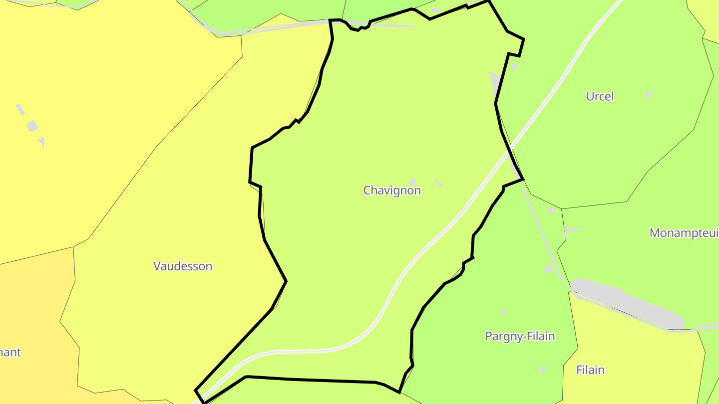 Carte des prix de l'immobilier Chavignon