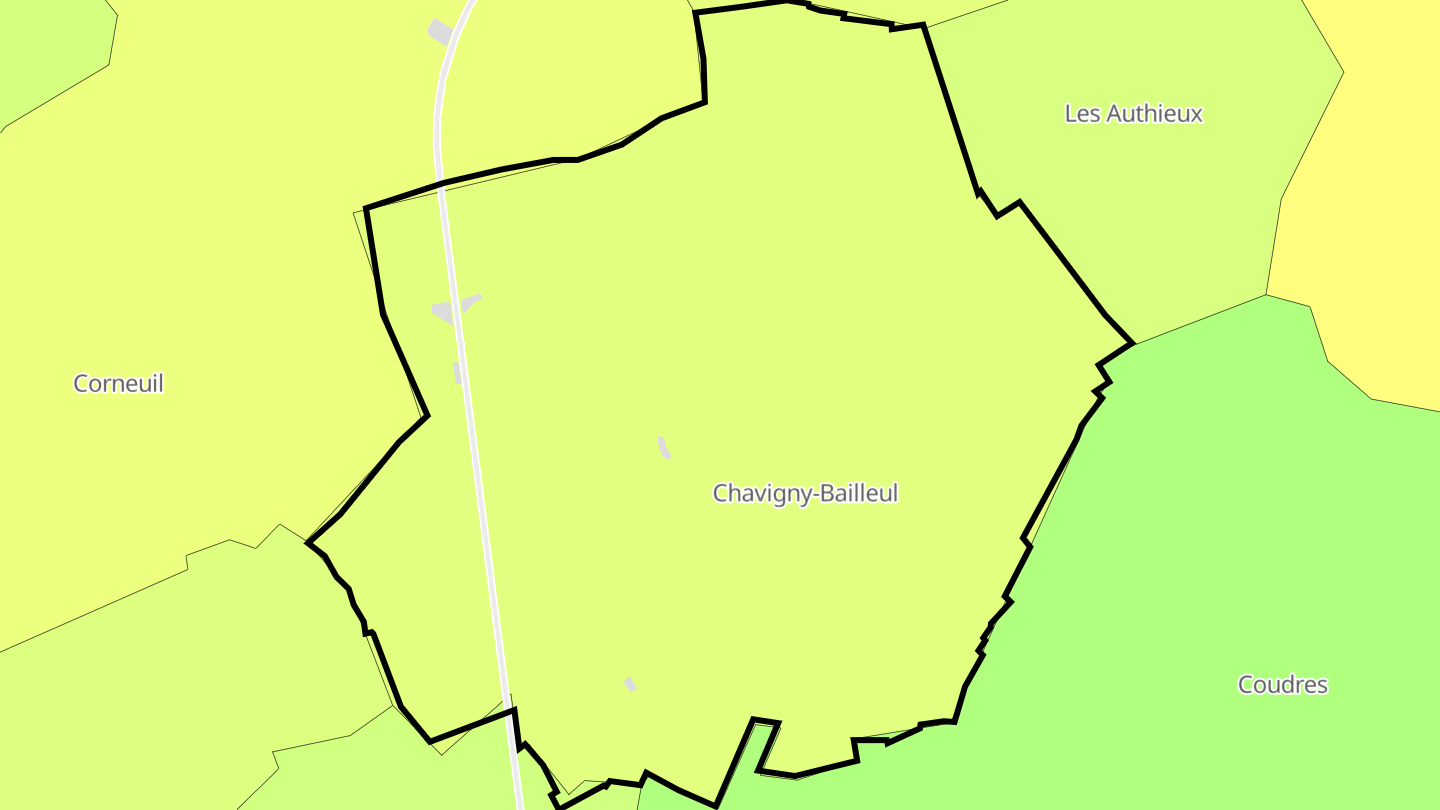 Carte des prix de l'immobilier Chavigny-Bailleul
