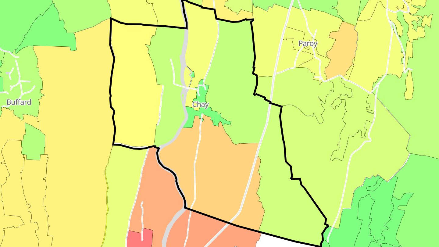 Carte des prix de l'immobilier Chay