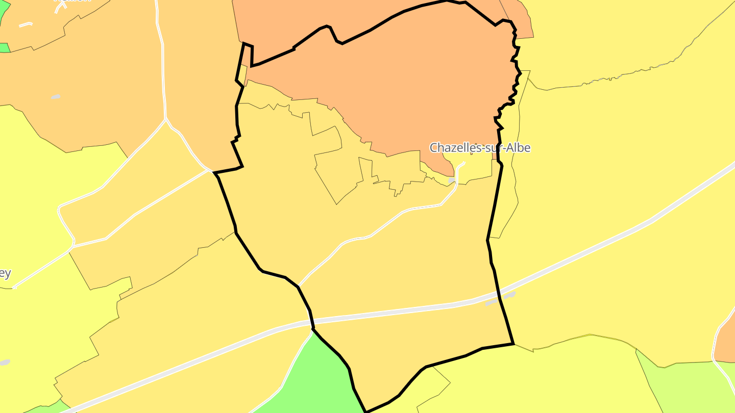 Carte des prix de l'immobilier Chazelles-sur-Albe