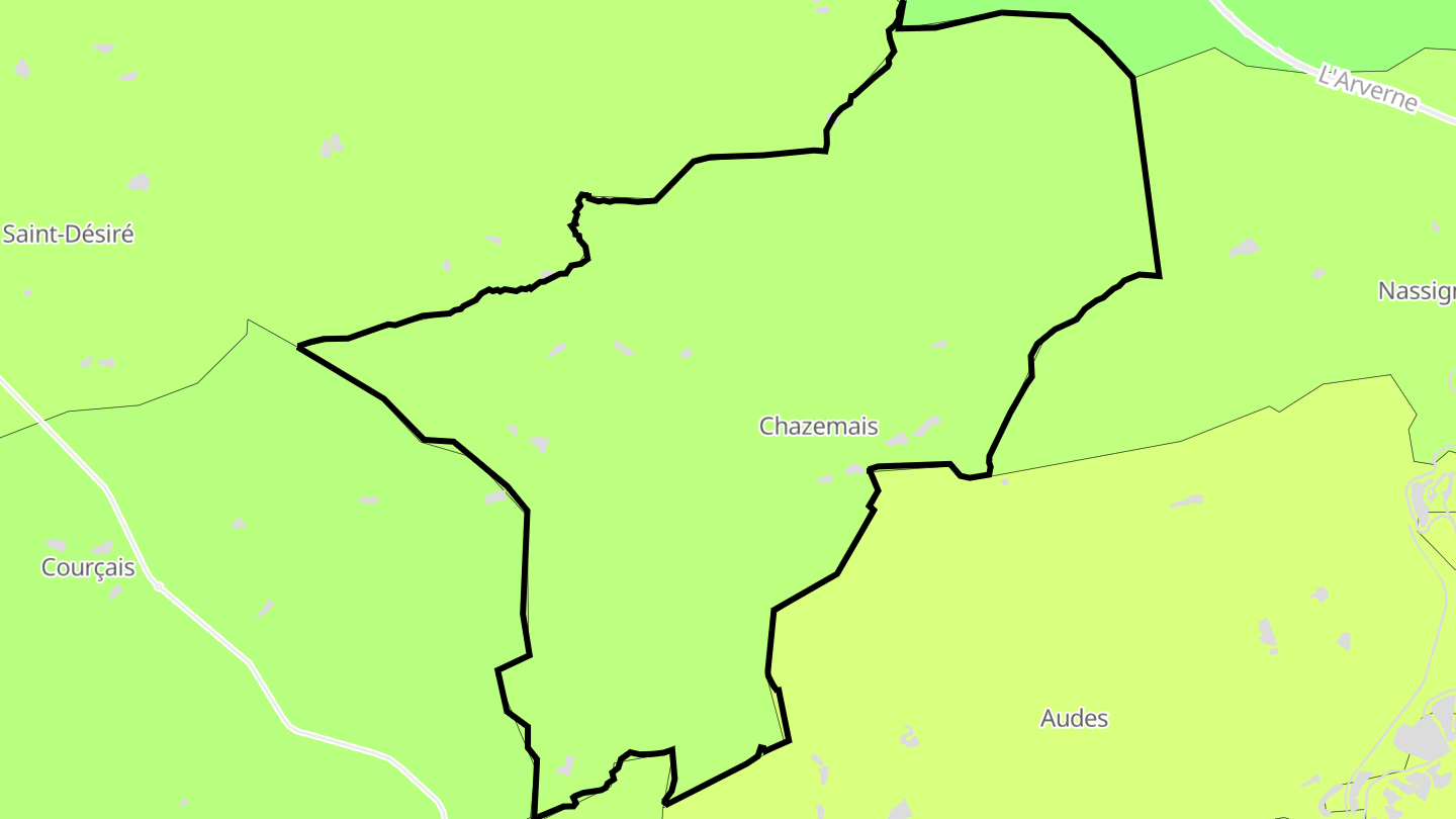 Carte des prix de l'immobilier Chazemais