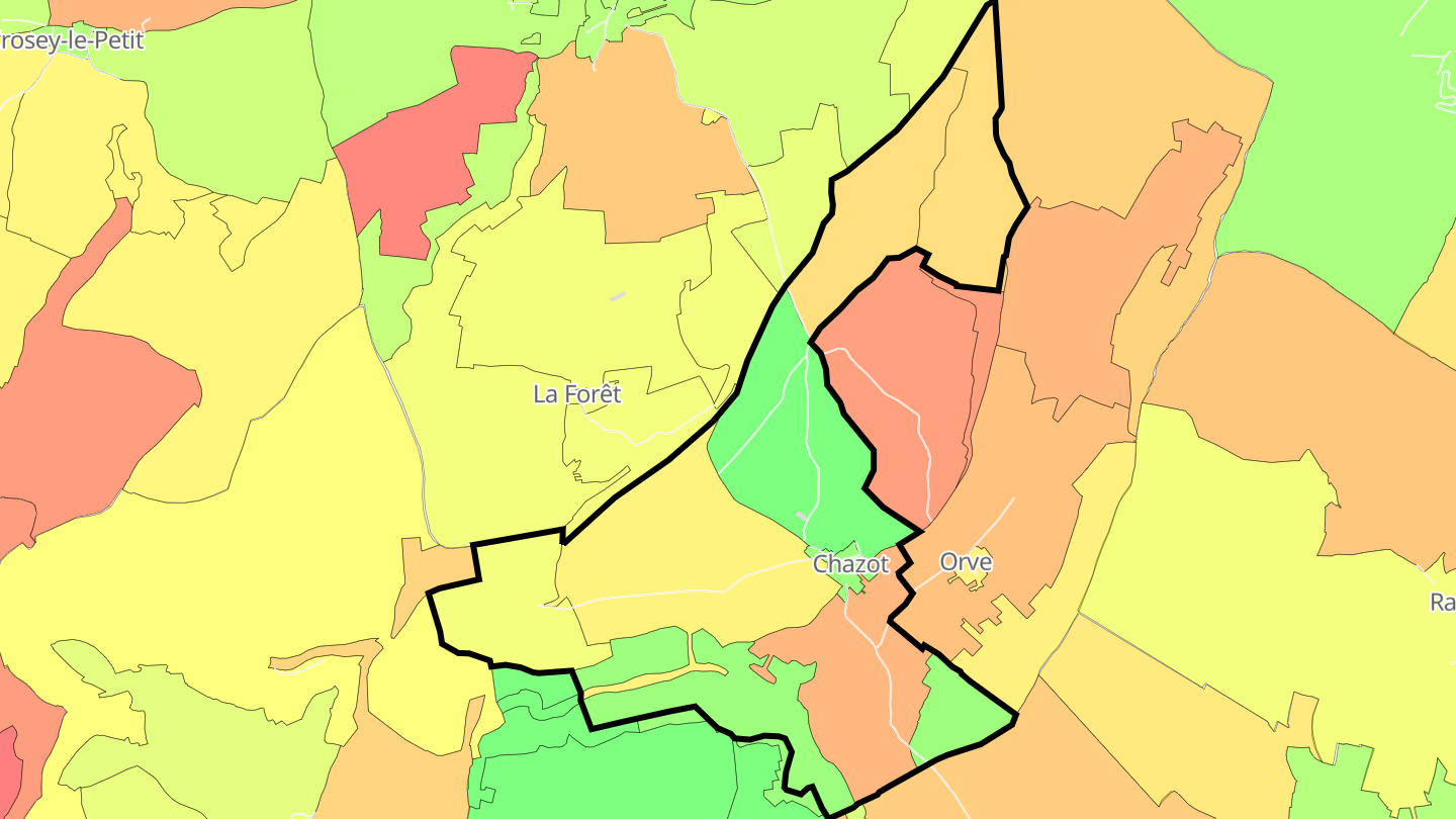Carte des prix de l'immobilier Chazot
