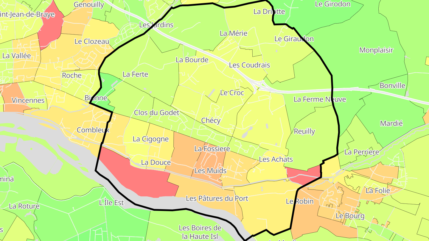 Carte des prix de l'immobilier Chécy