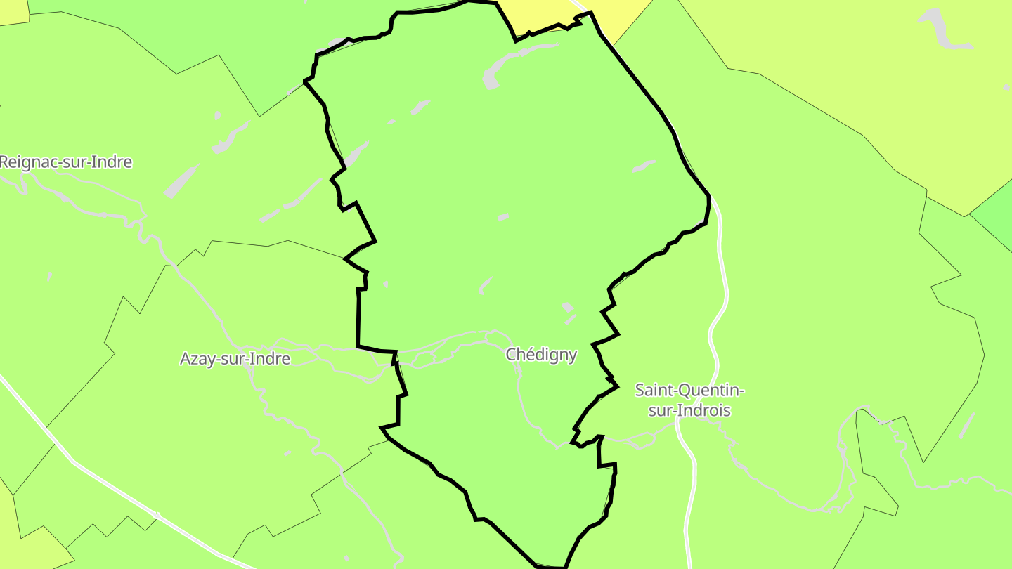 Carte des prix de l'immobilier Chédigny