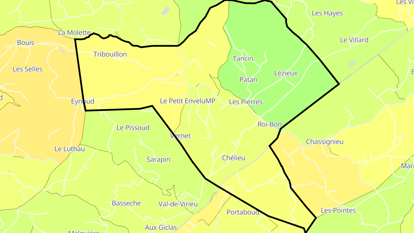 Carte des prix de l'immobilier Chélieu