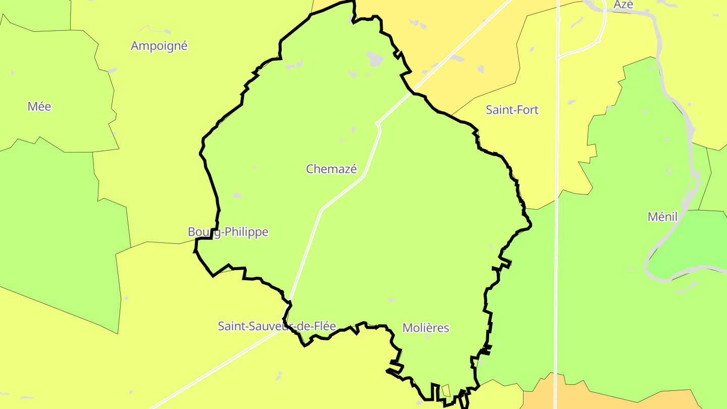 Carte des prix de l'immobilier Chemazé