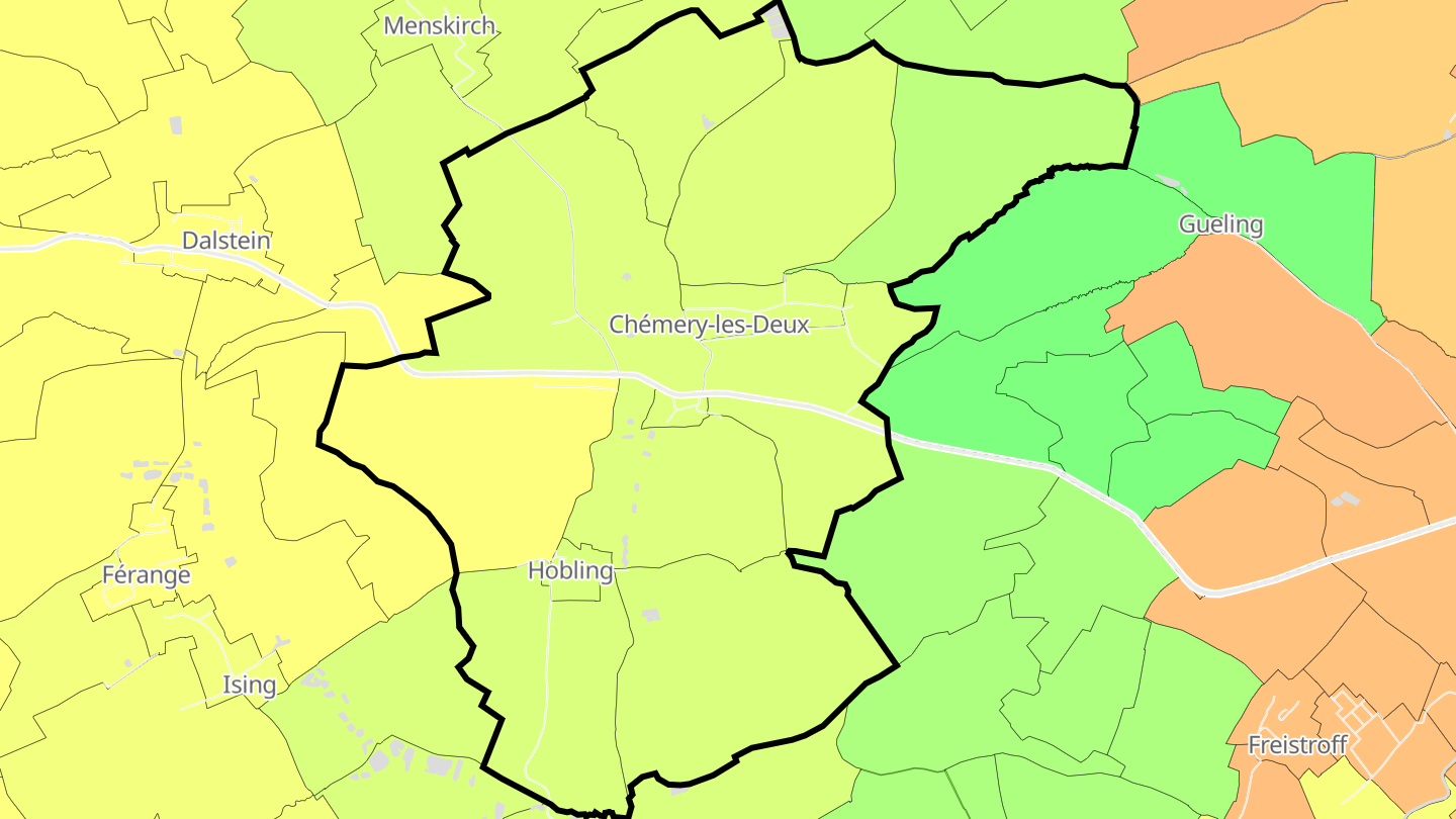 Carte des prix de l'immobilier Chémery-les-Deux