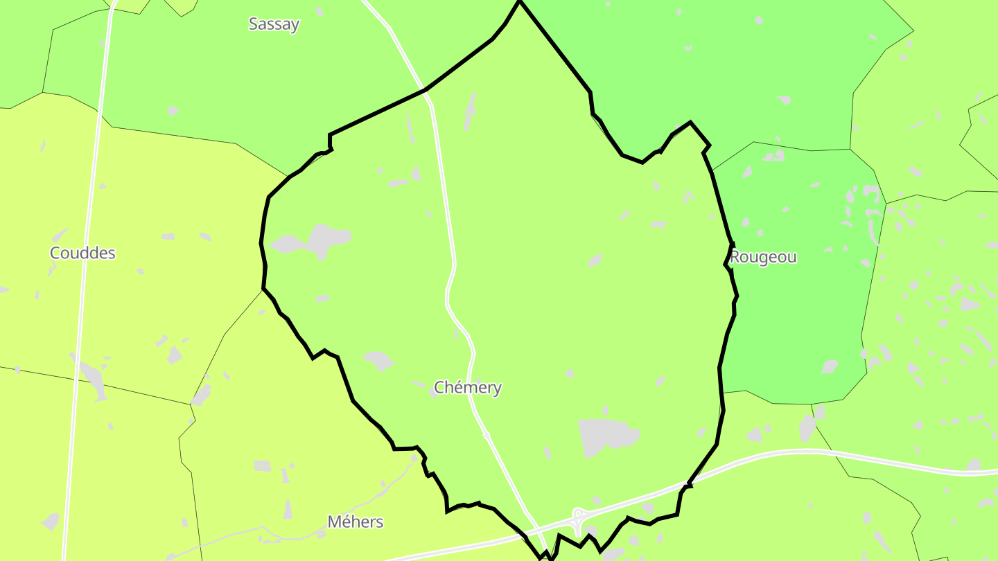 Carte des prix de l'immobilier Chémery