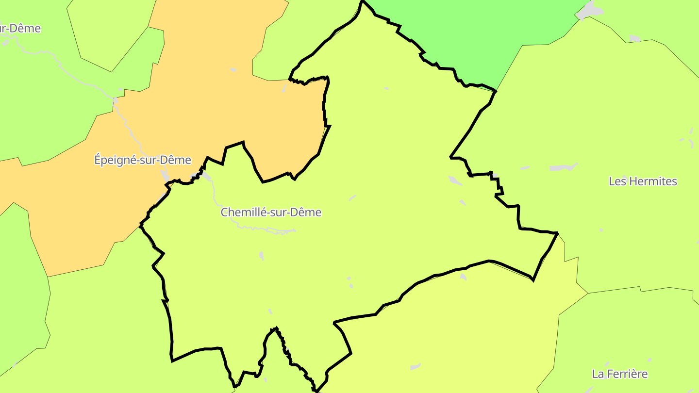 Carte des prix de l'immobilier Chemillé-sur-Dême