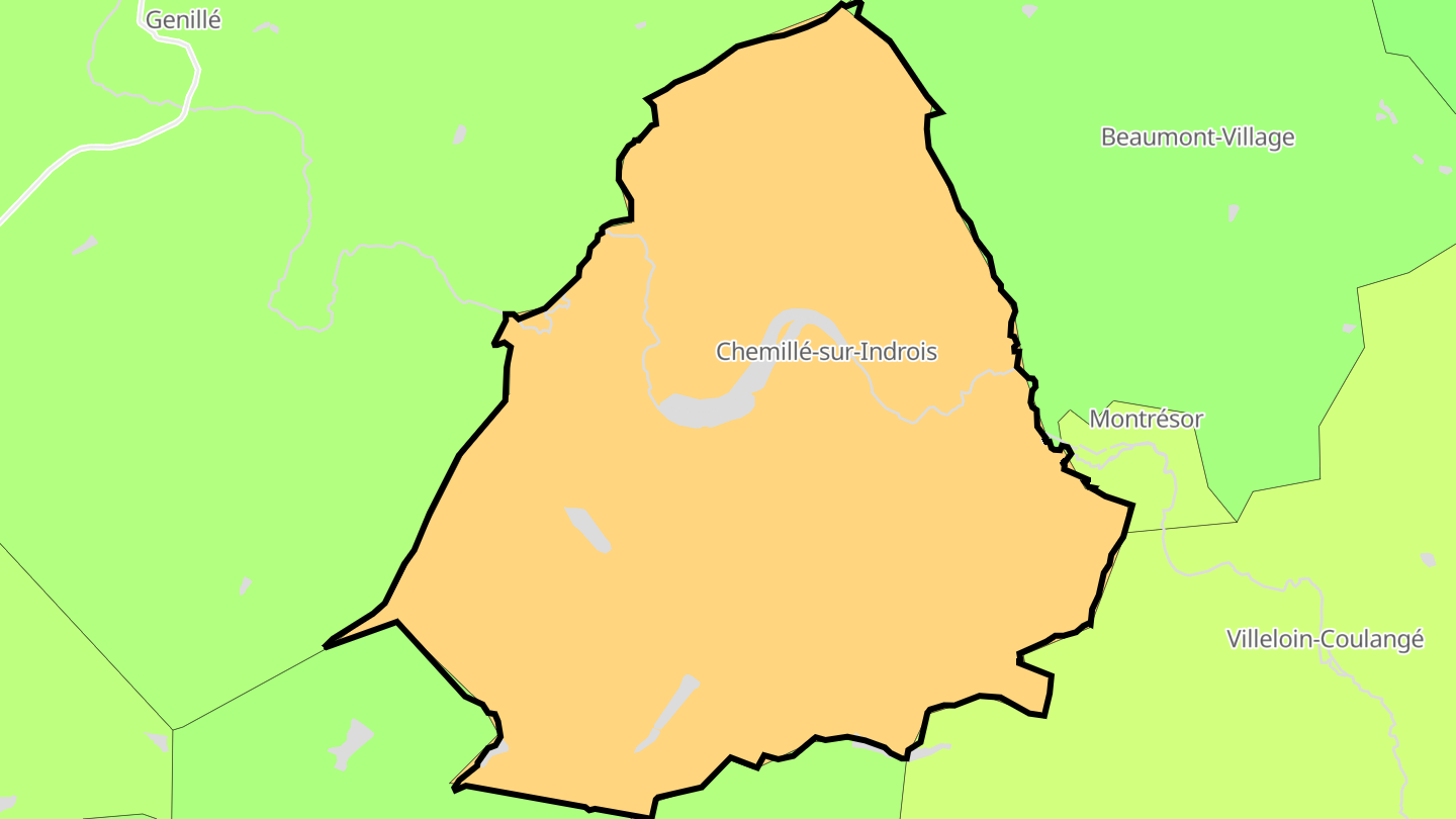 Carte des prix de l'immobilier Chemillé-sur-Indrois