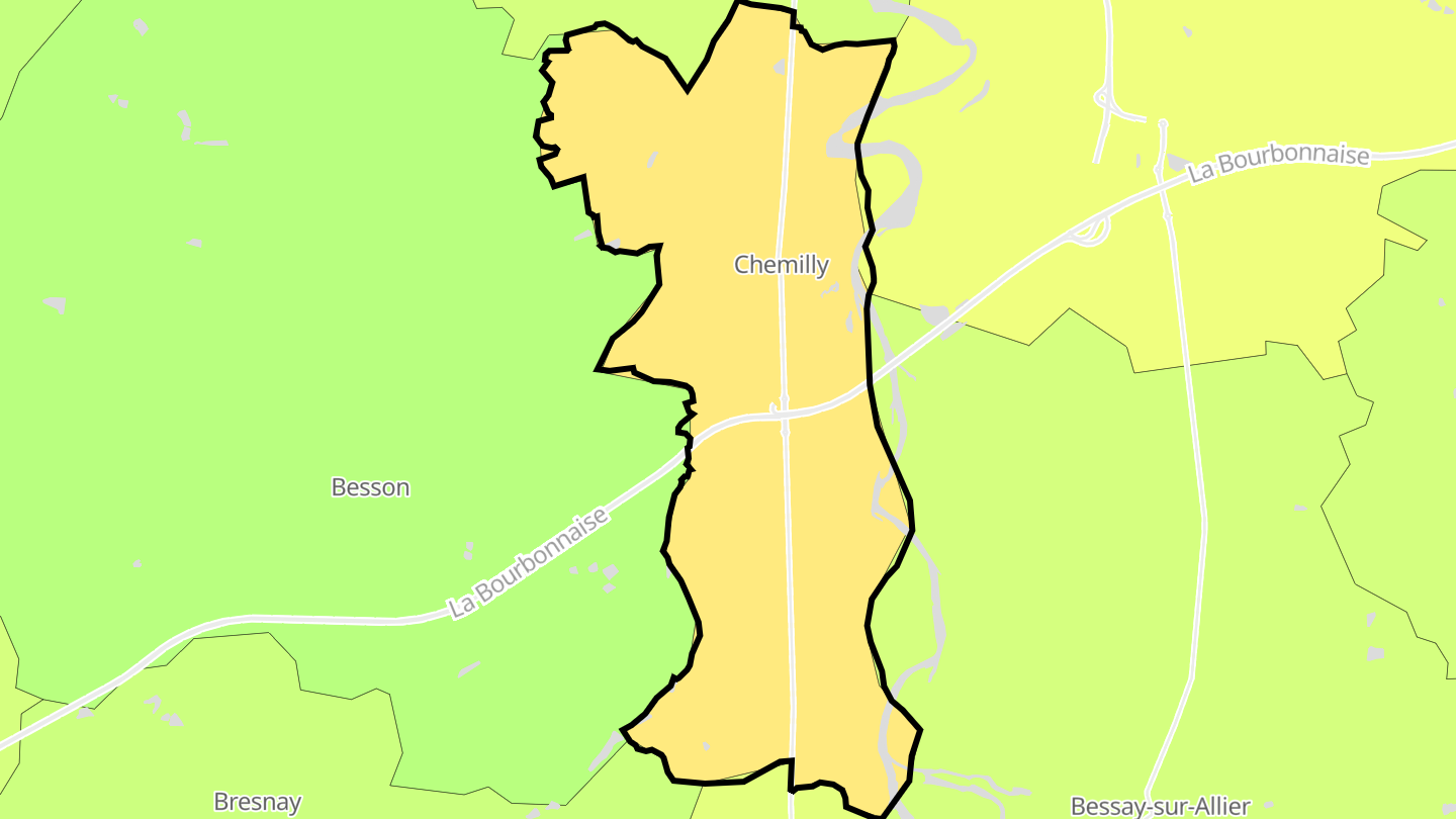 Carte des prix de l'immobilier Chemilly