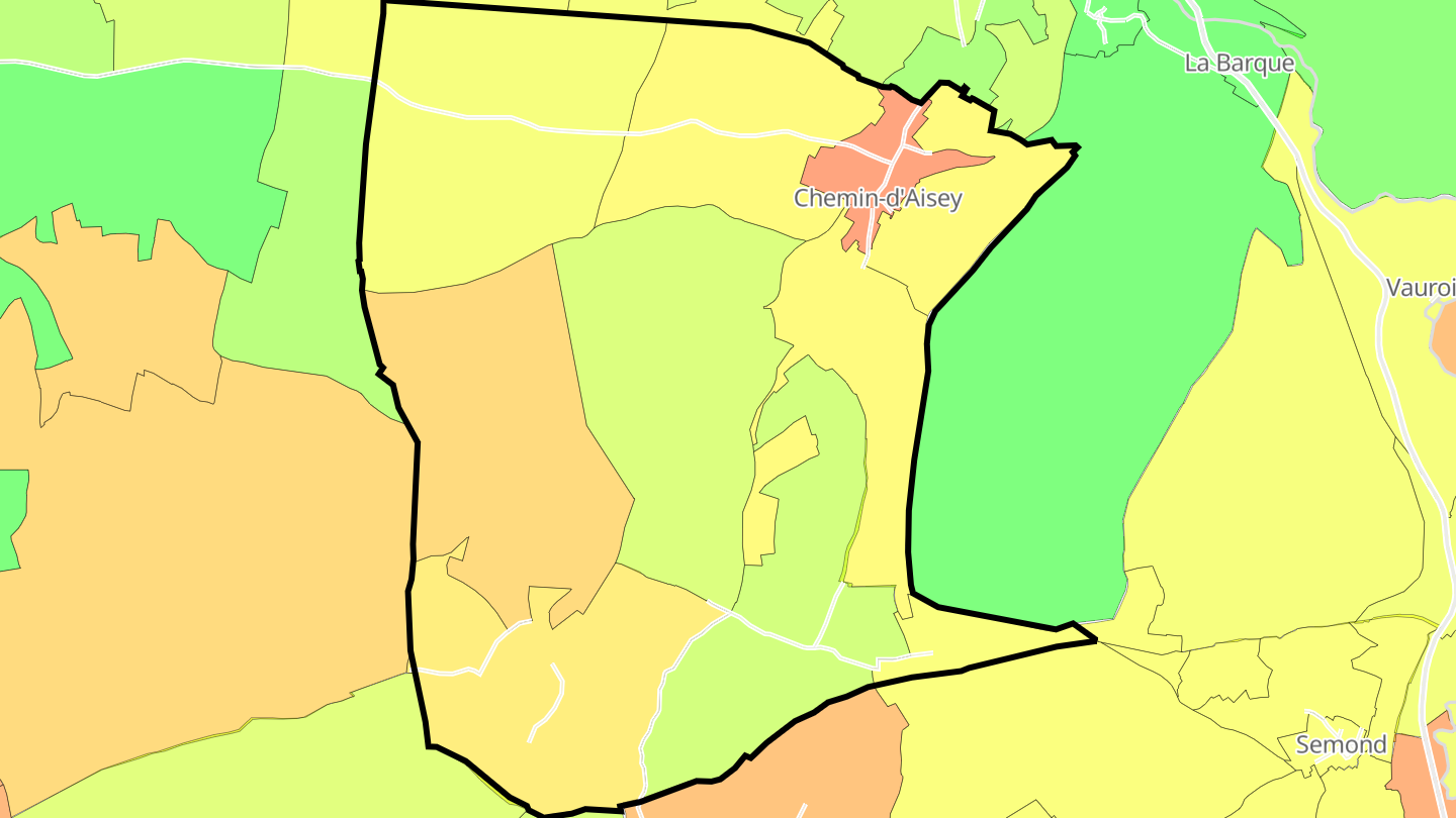 Carte des prix de l'immobilier Chemin-d'Aisey