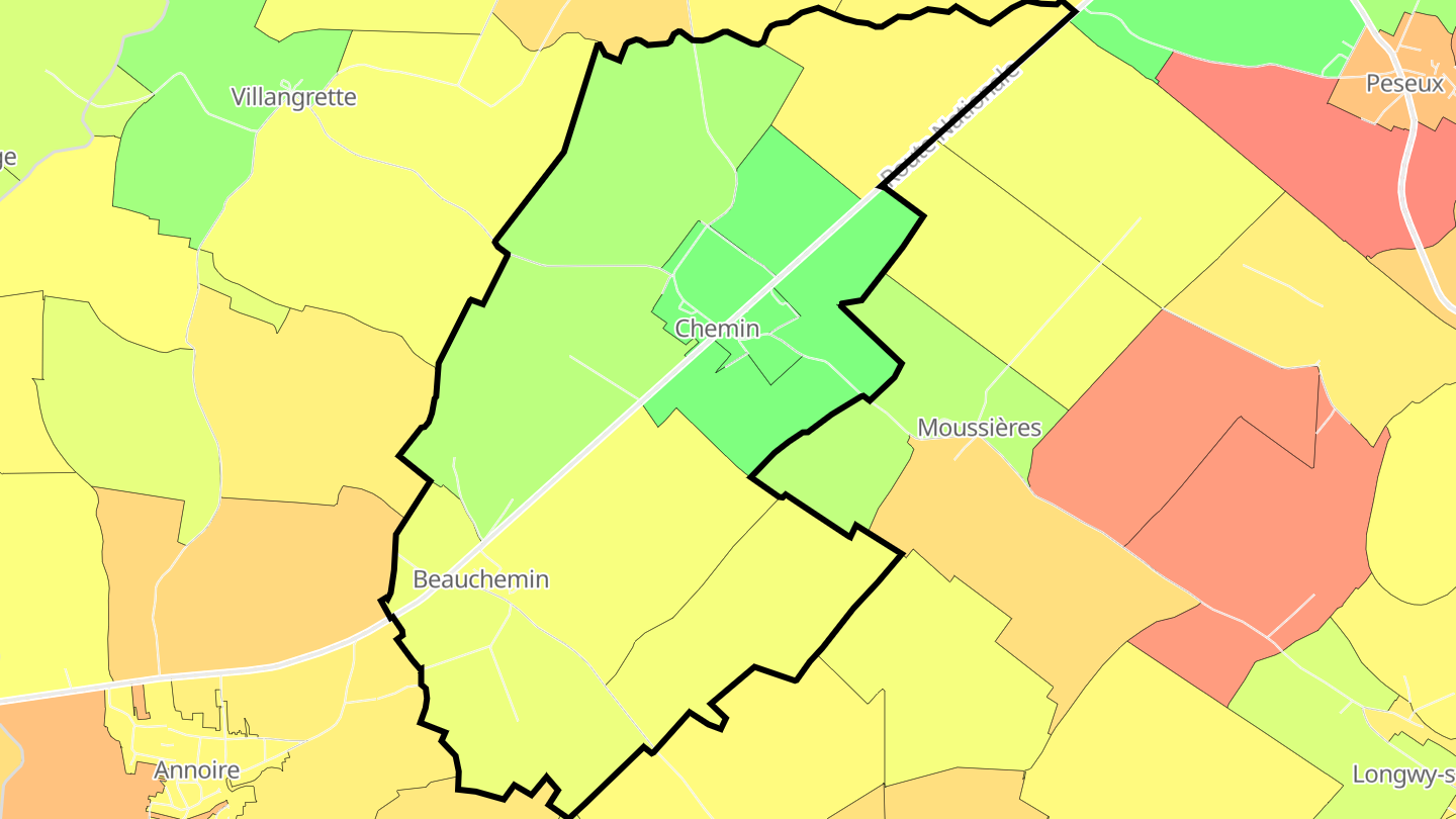 Carte des prix de l'immobilier Chemin