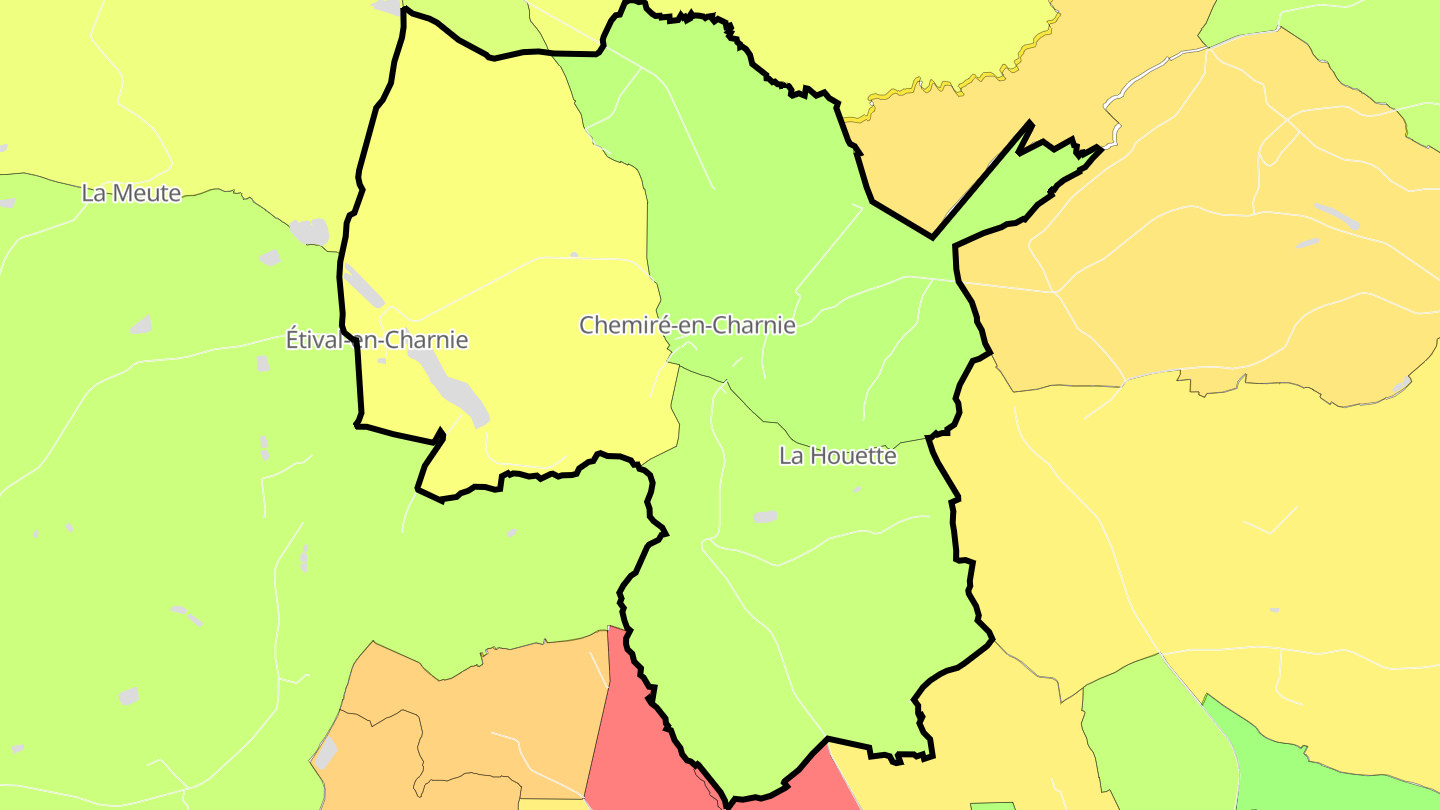 Carte des prix de l'immobilier Chemiré-en-Charnie