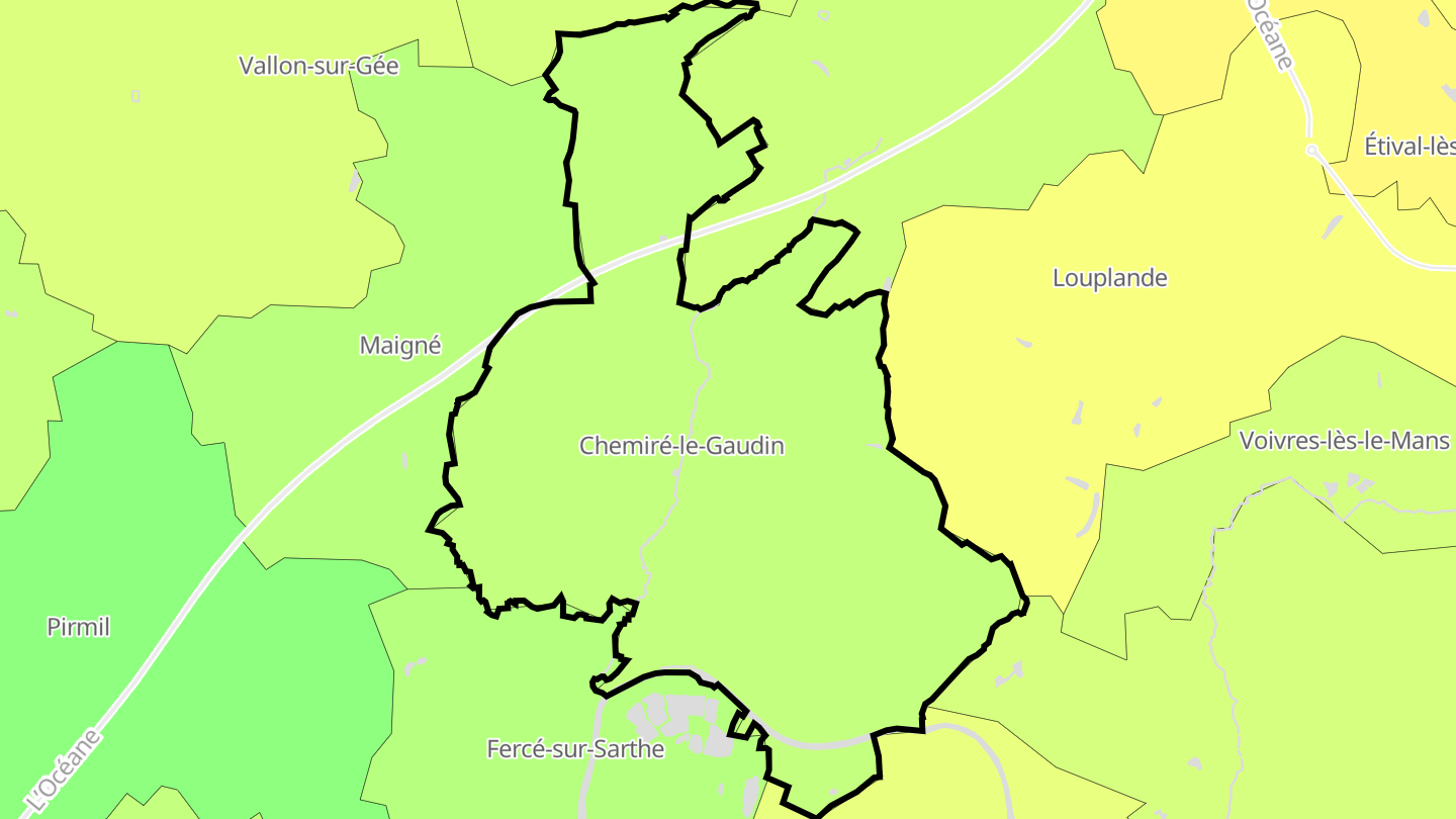 Carte des prix de l'immobilier Chemiré-le-Gaudin