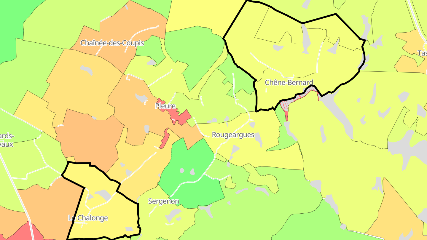 Carte des prix de l'immobilier Chêne-Bernard