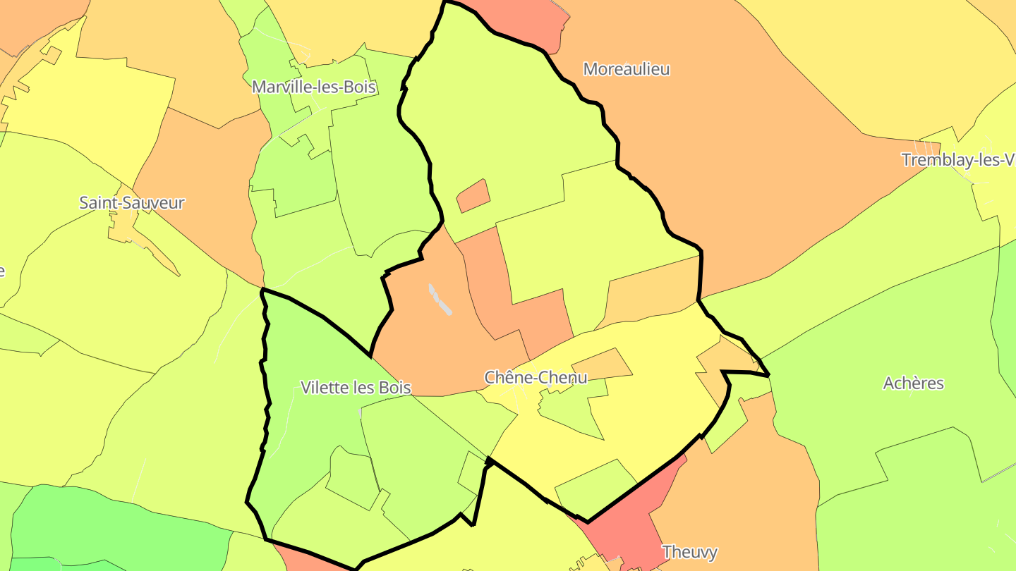Carte des prix de l'immobilier Chêne-Chenu