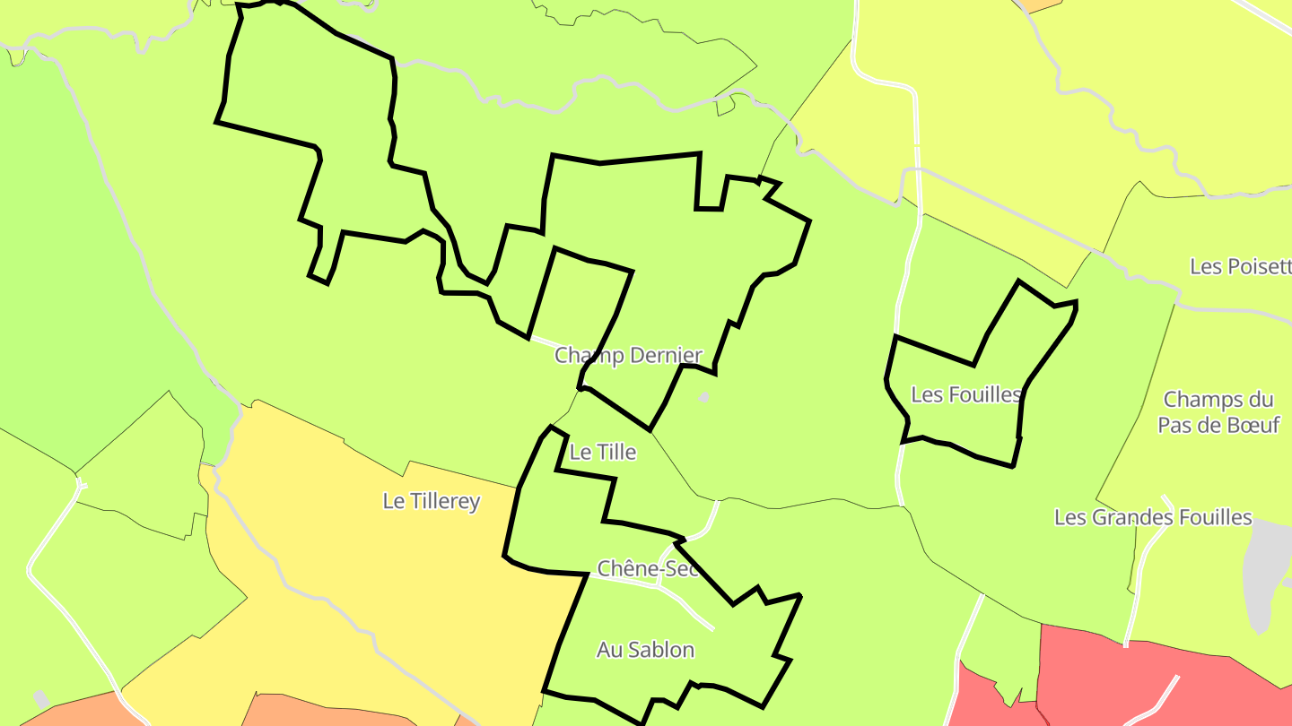 Carte des prix de l'immobilier Chêne-Sec