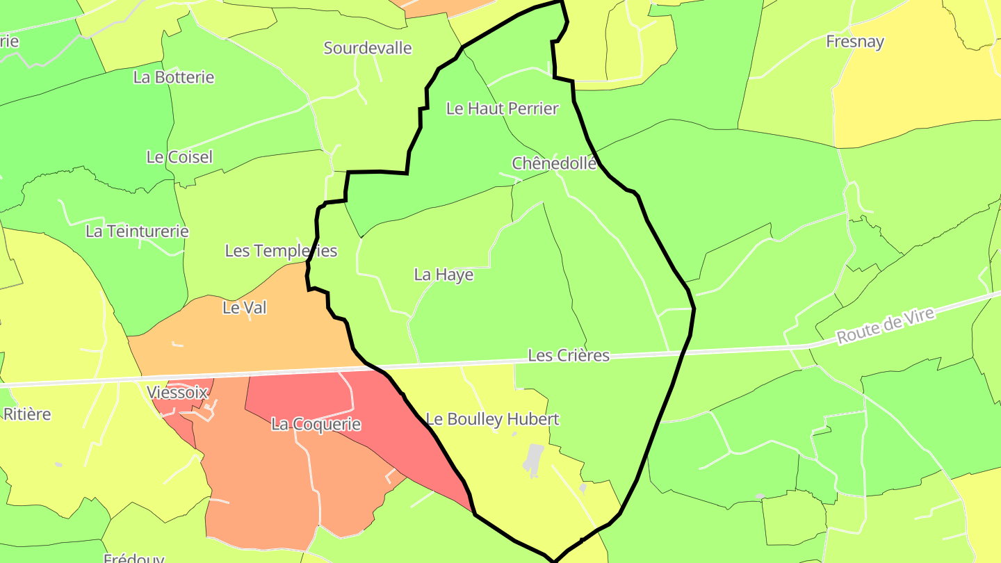 Carte des prix de l'immobilier Chênedollé