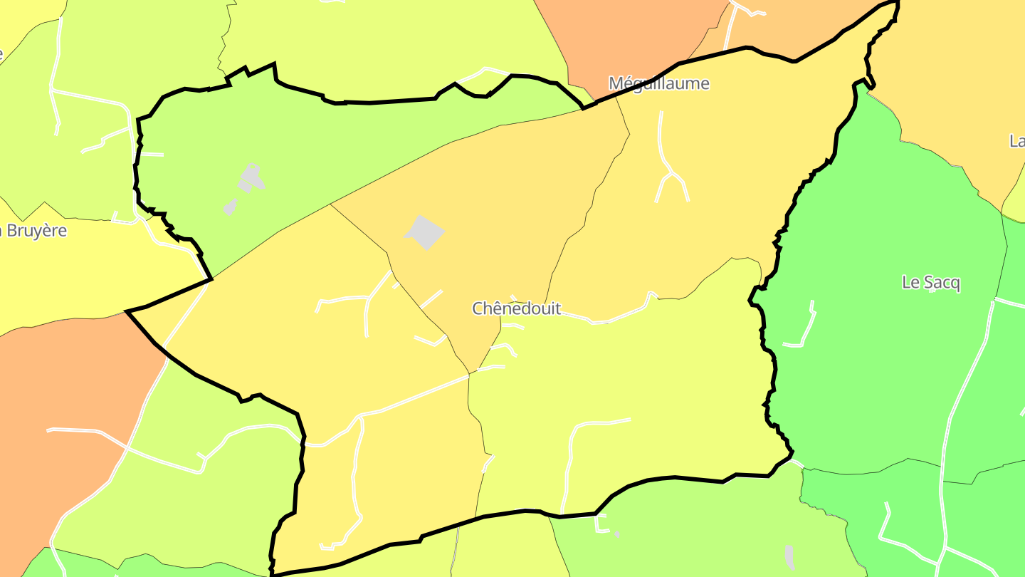 Carte des prix de l'immobilier Chênedouit
