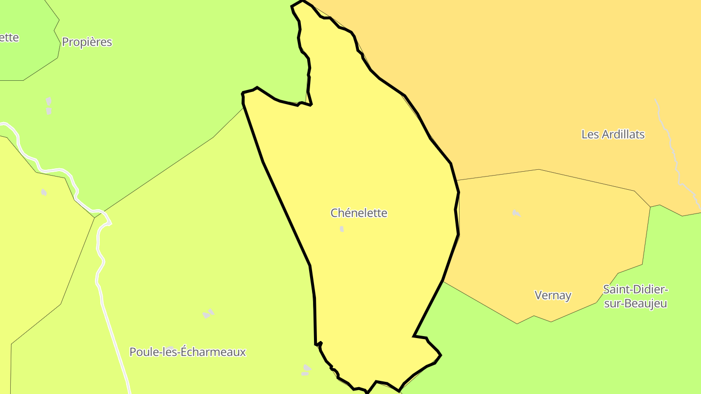 Carte des prix de l'immobilier Chénelette