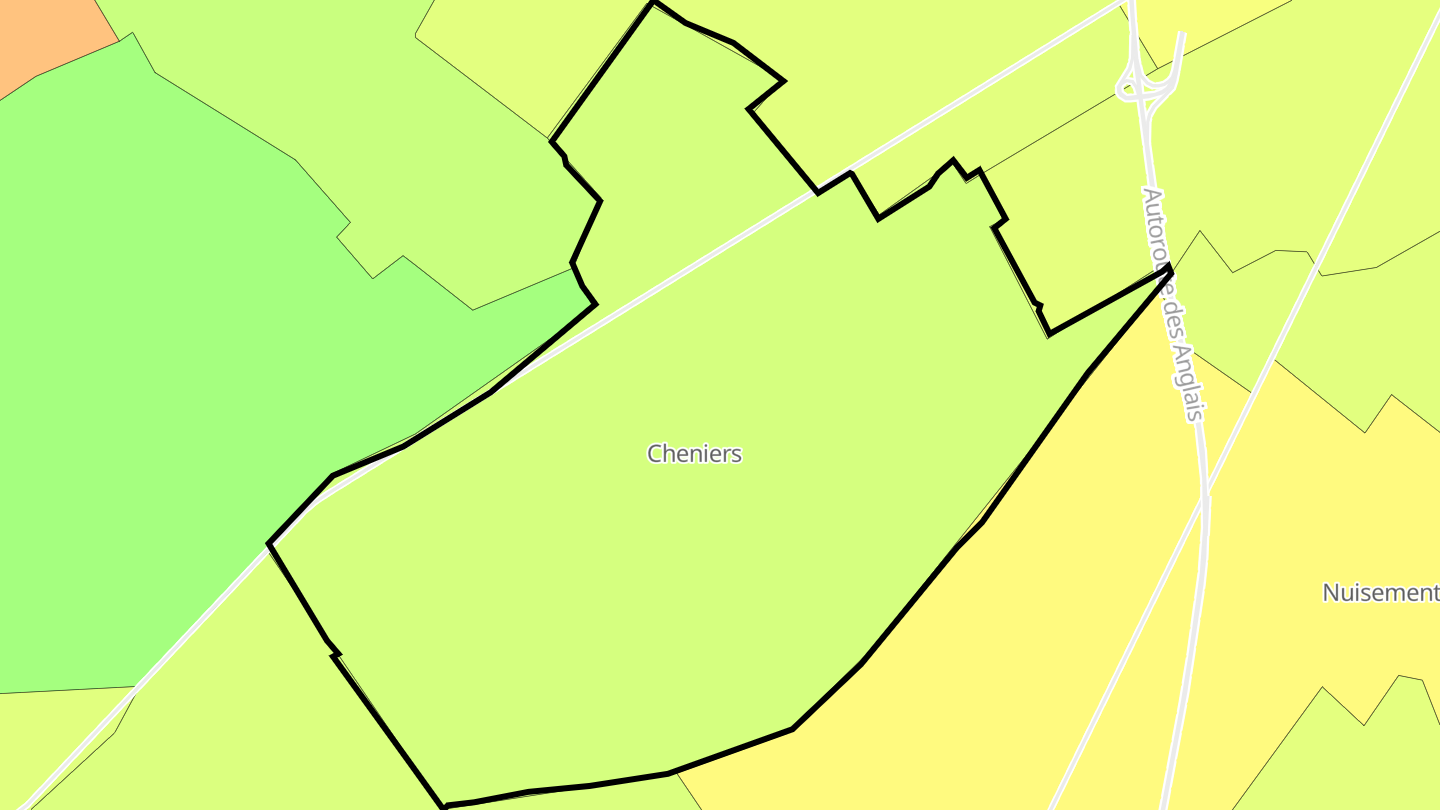 Carte des prix de l'immobilier Cheniers