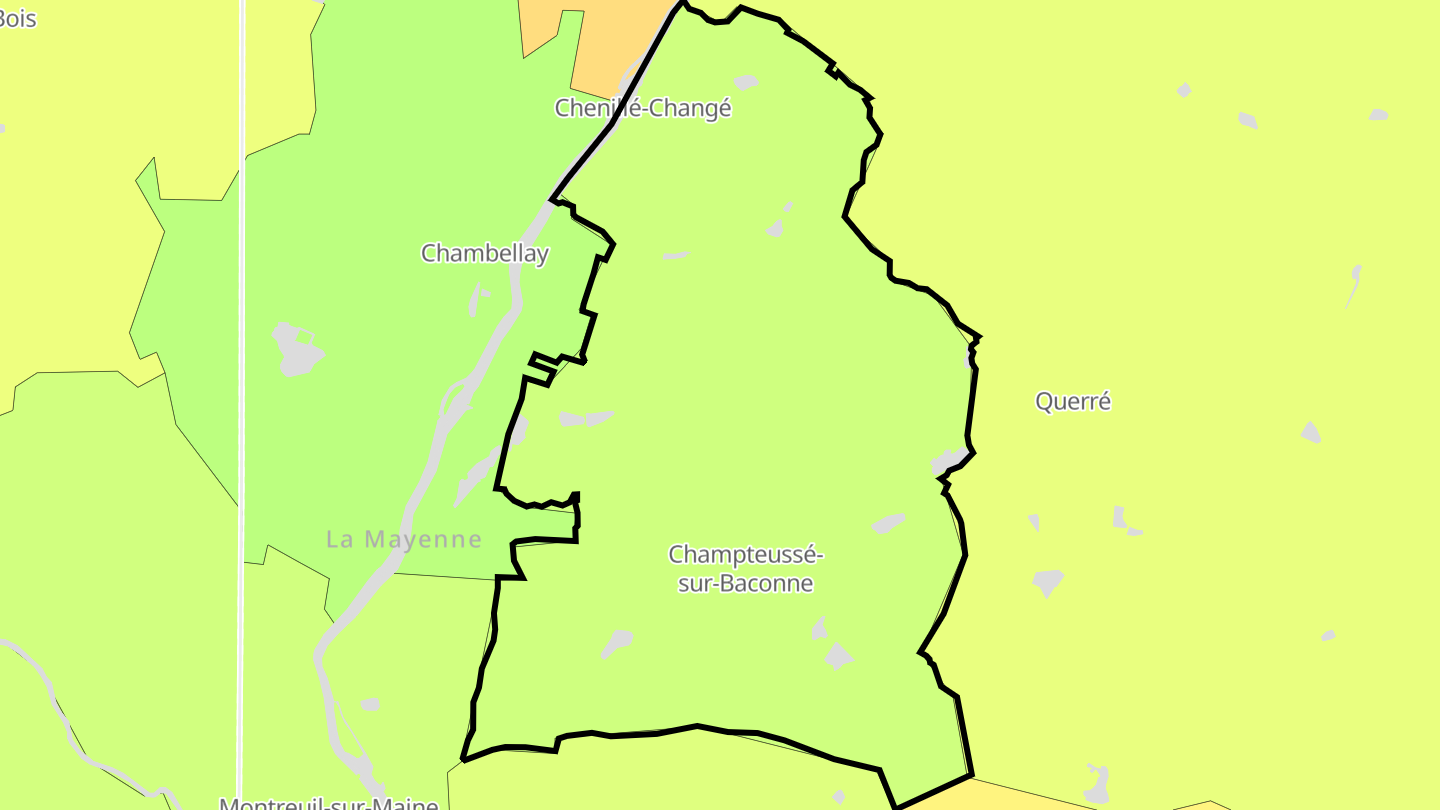 Carte des prix de l'immobilier Chenillé-Champteussé