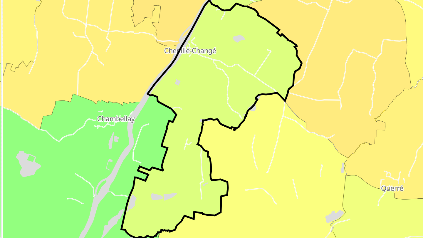 Carte des prix de l'immobilier Chenillé-Changé