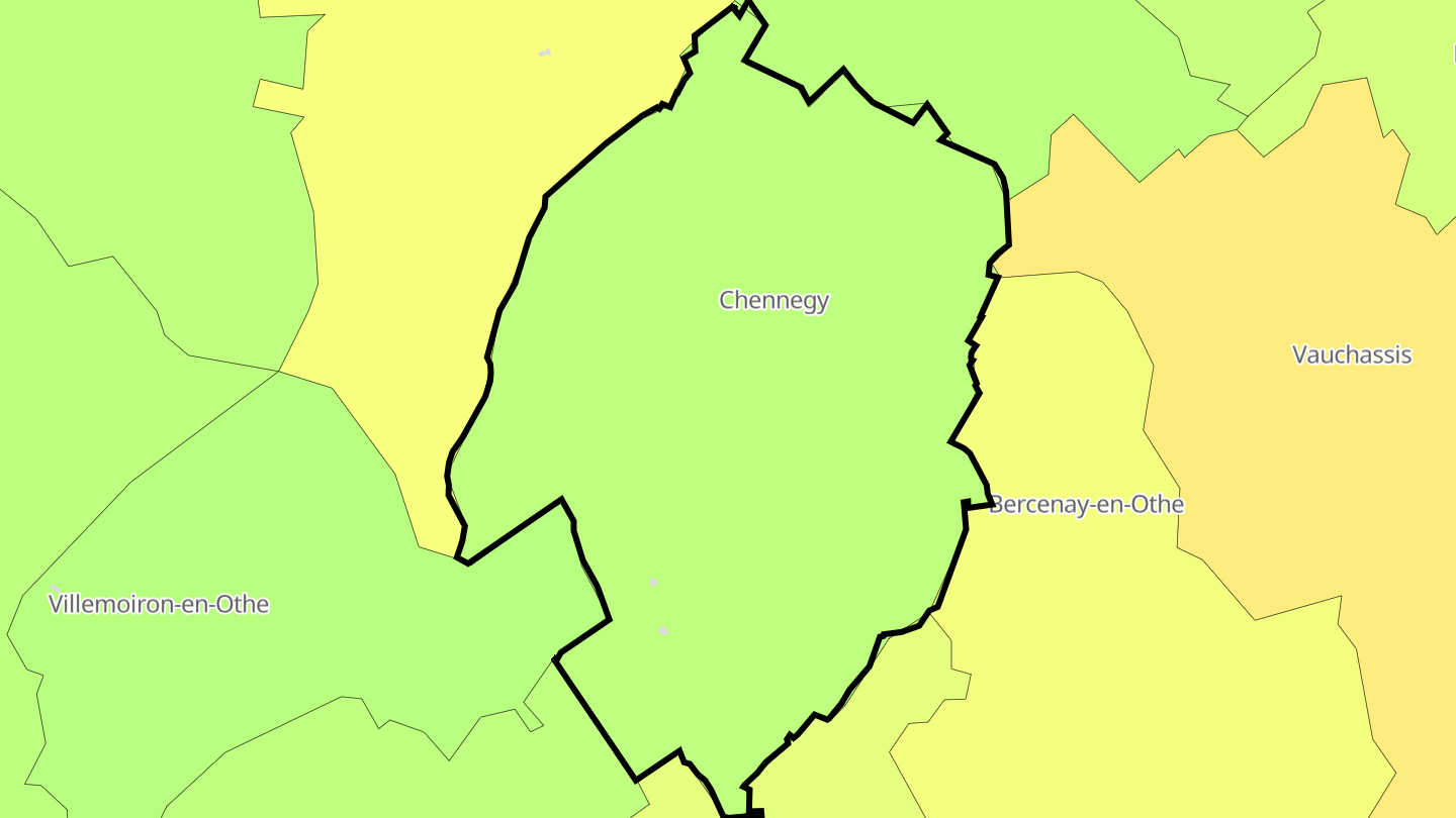 Carte des prix de l'immobilier Chennegy