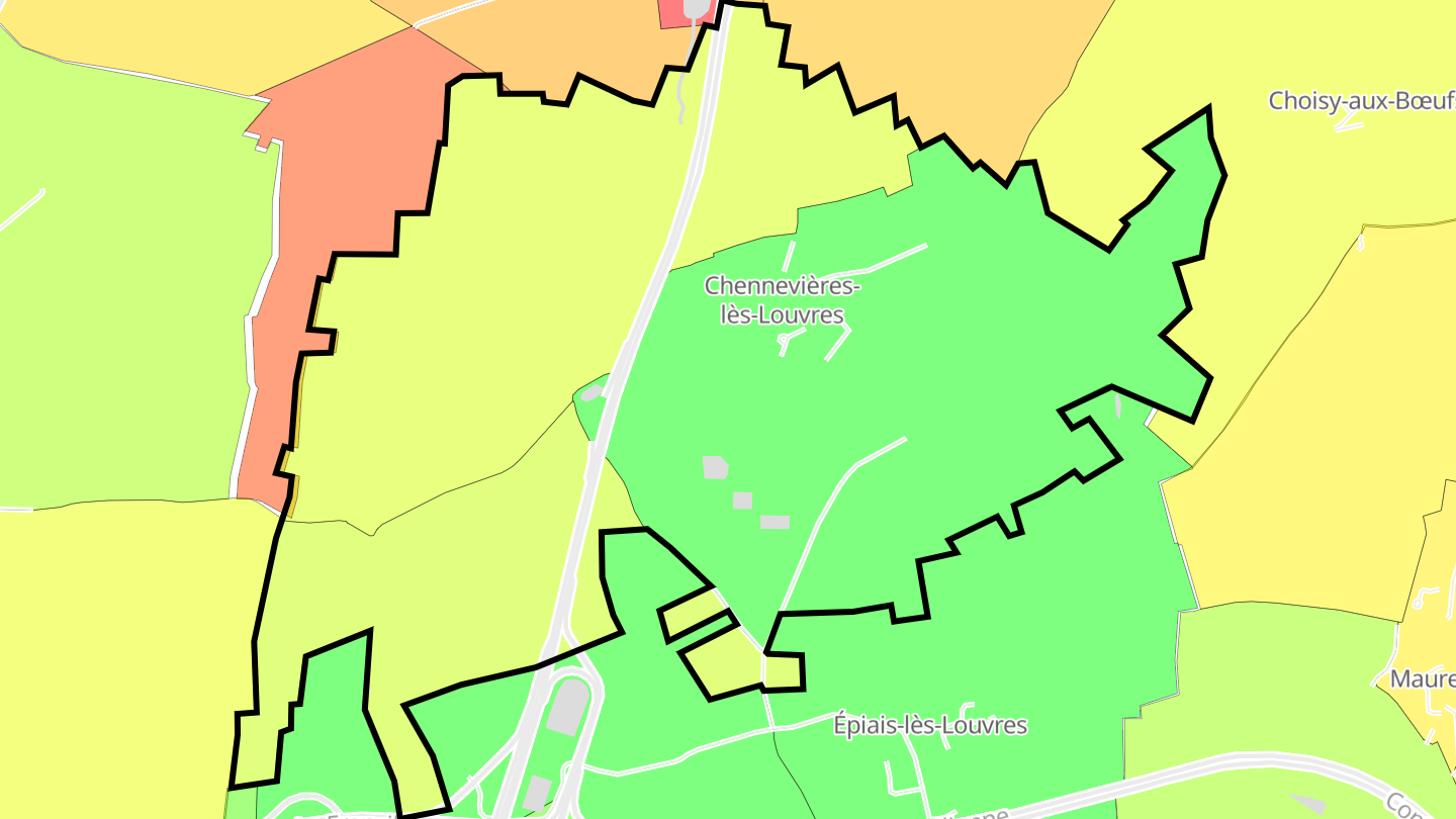Carte des prix de l'immobilier Chennevières-lès-Louvres