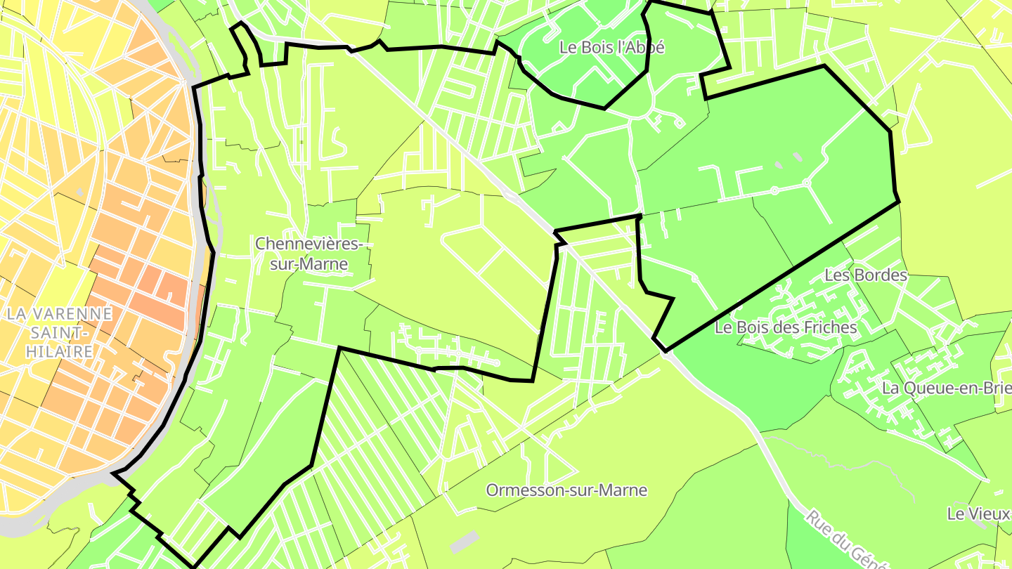 Carte des prix de l'immobilier Chennevières-sur-Marne