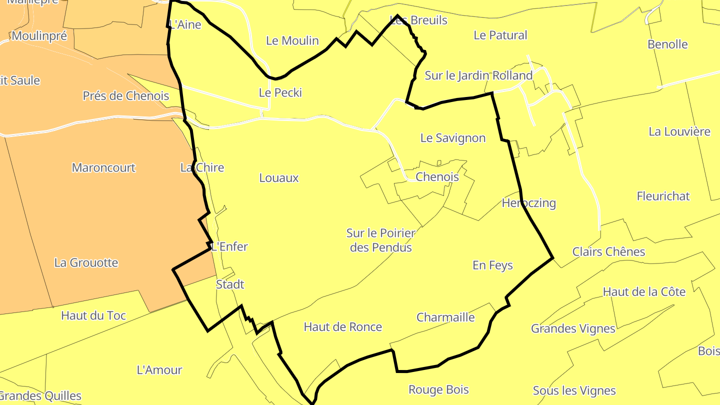 Carte des prix de l'immobilier Chenois
