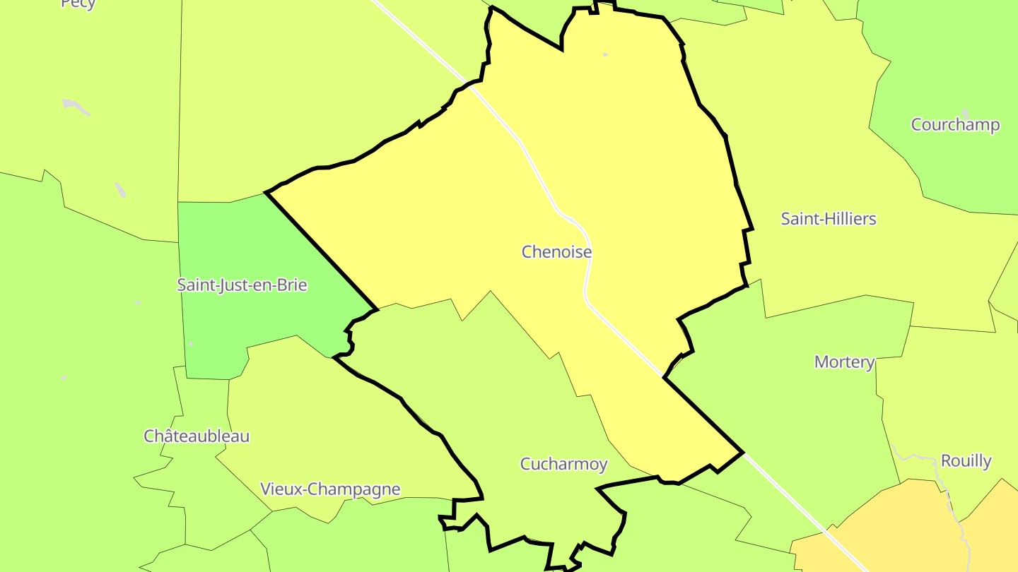 Carte des prix de l'immobilier Chenoise-Cucharmoy
