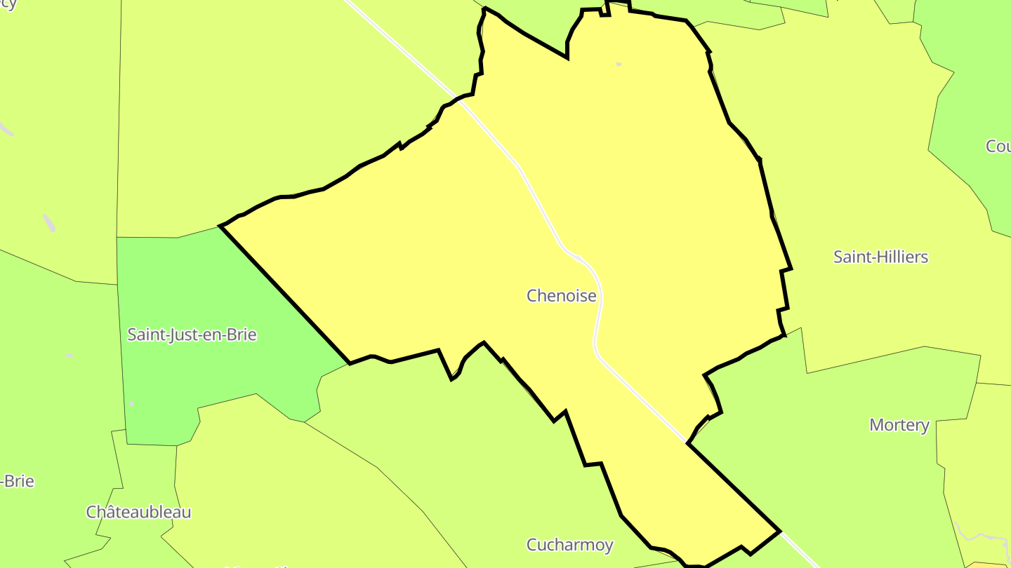 Carte des prix de l'immobilier Chenoise