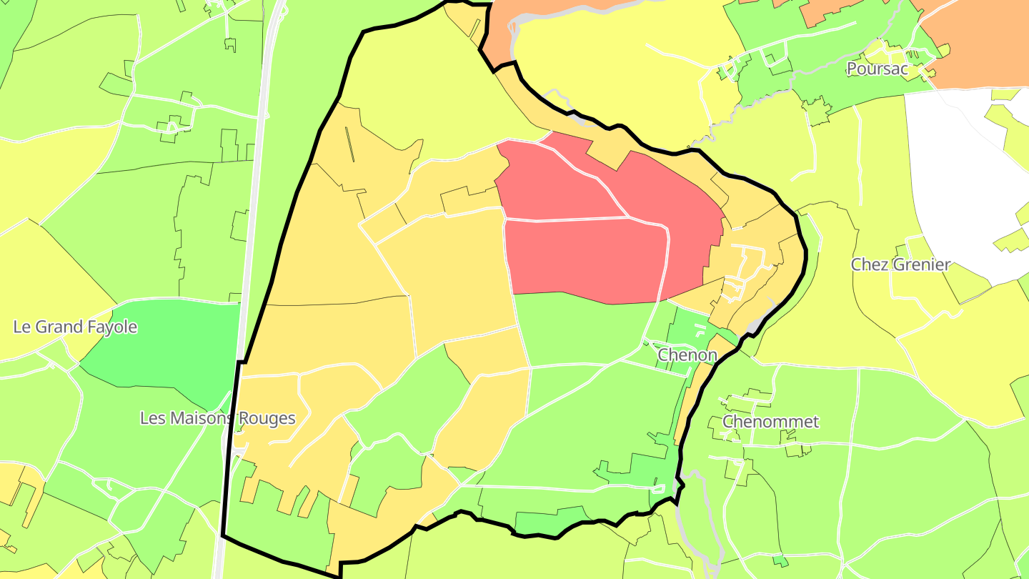 Carte des prix de l'immobilier Chenon