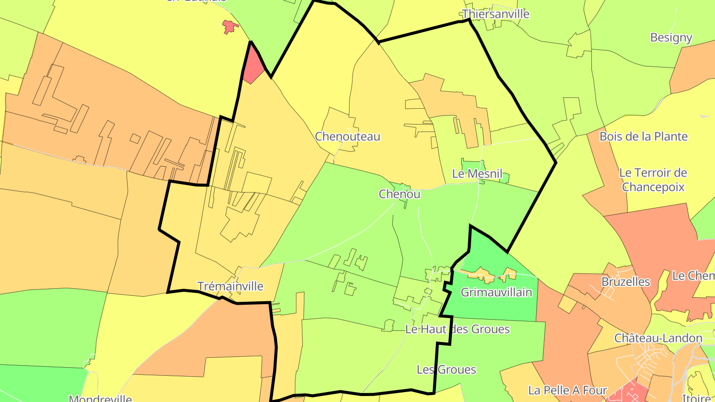 Carte des prix de l'immobilier Chenou