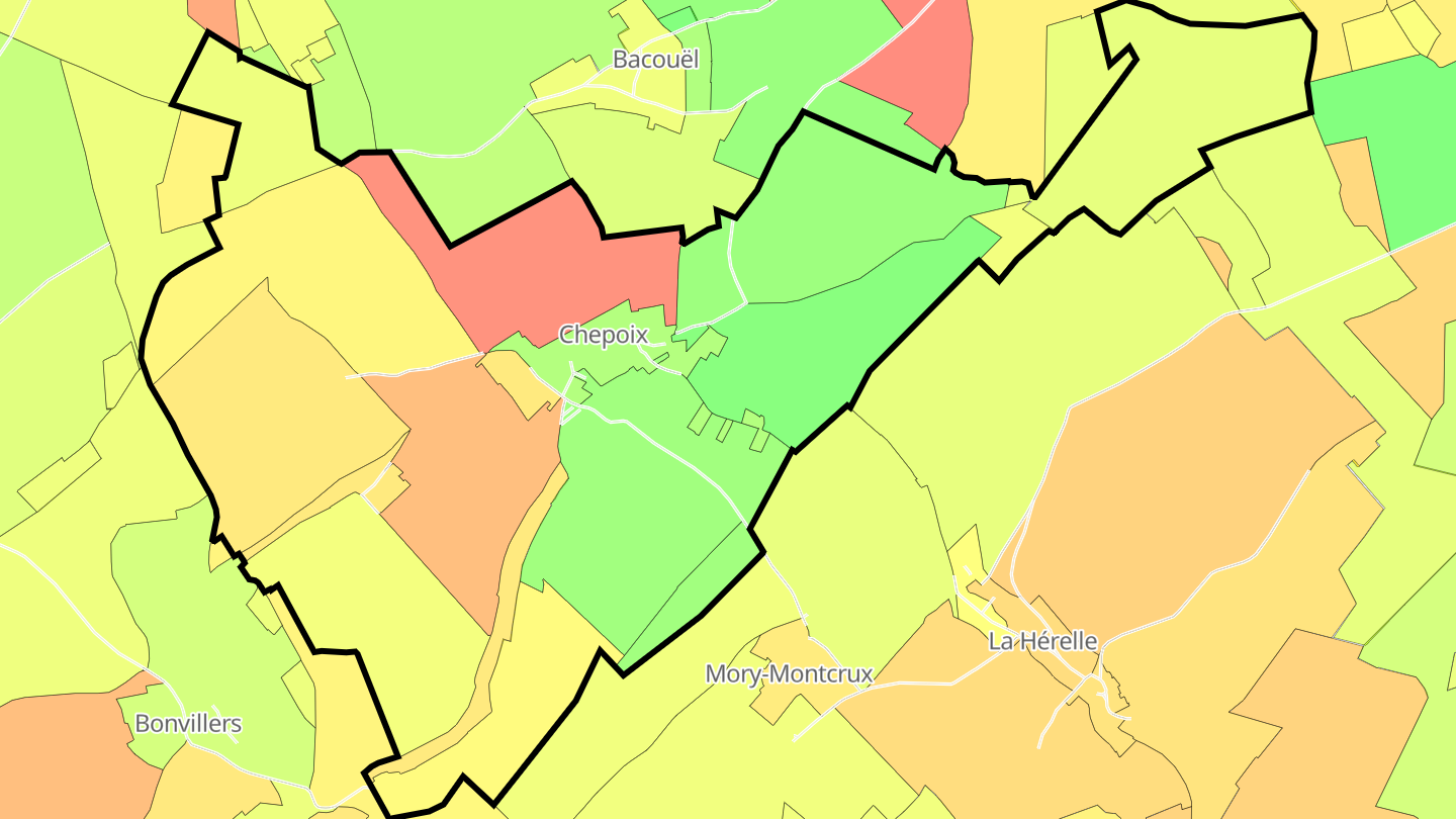 Carte des prix de l'immobilier Chepoix