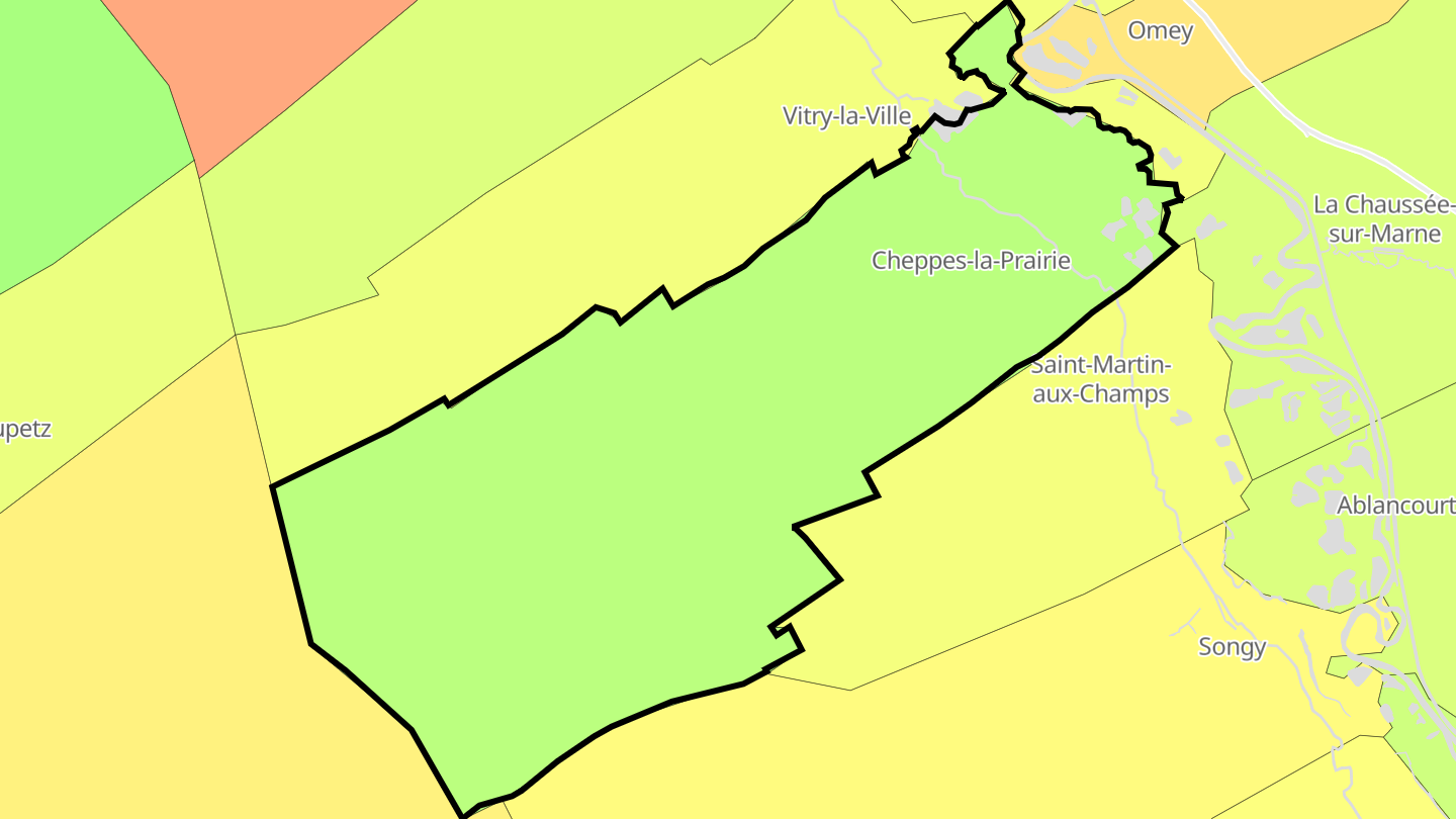 Carte des prix de l'immobilier Cheppes-la-Prairie