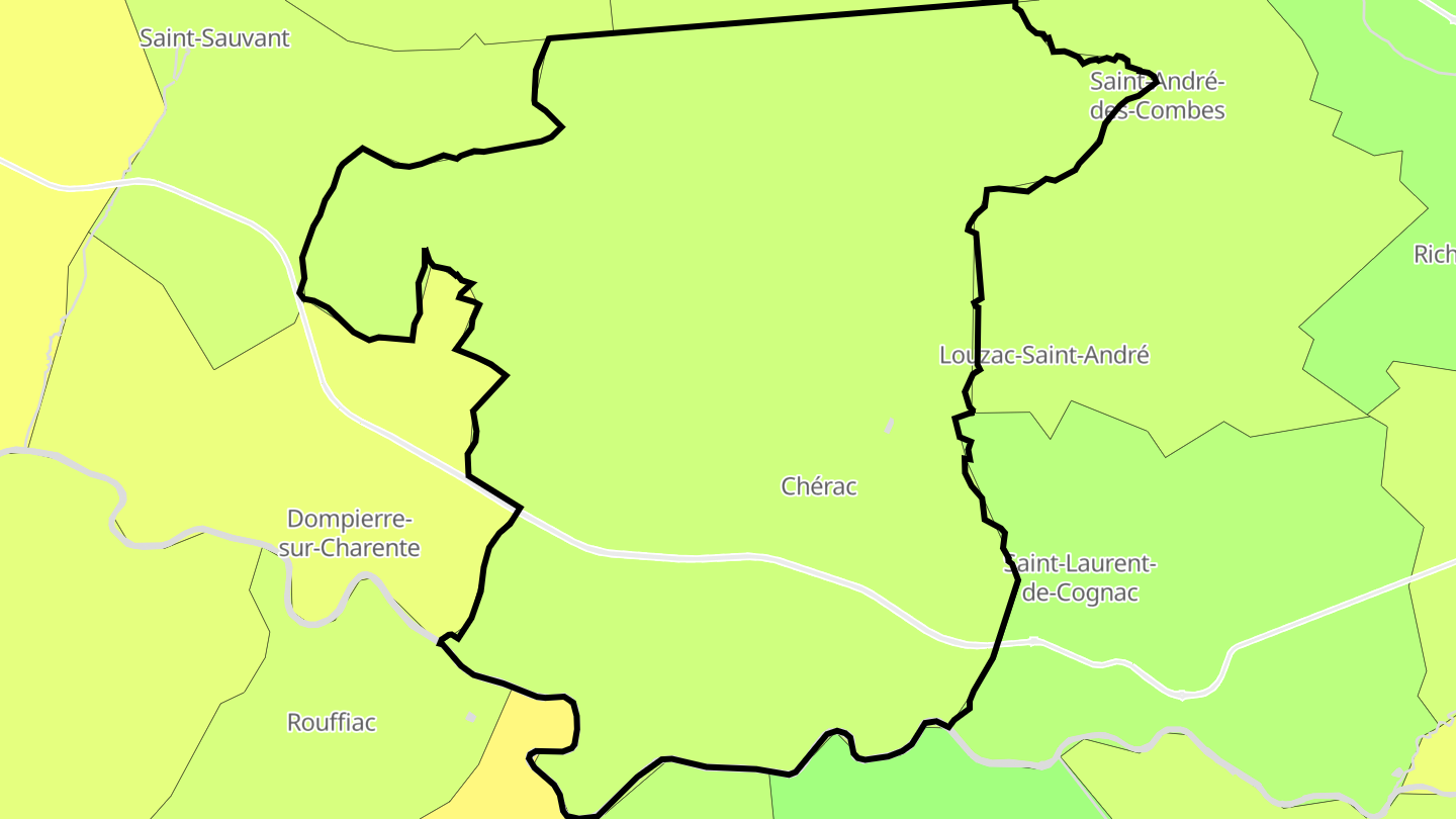 Carte des prix de l'immobilier Chérac