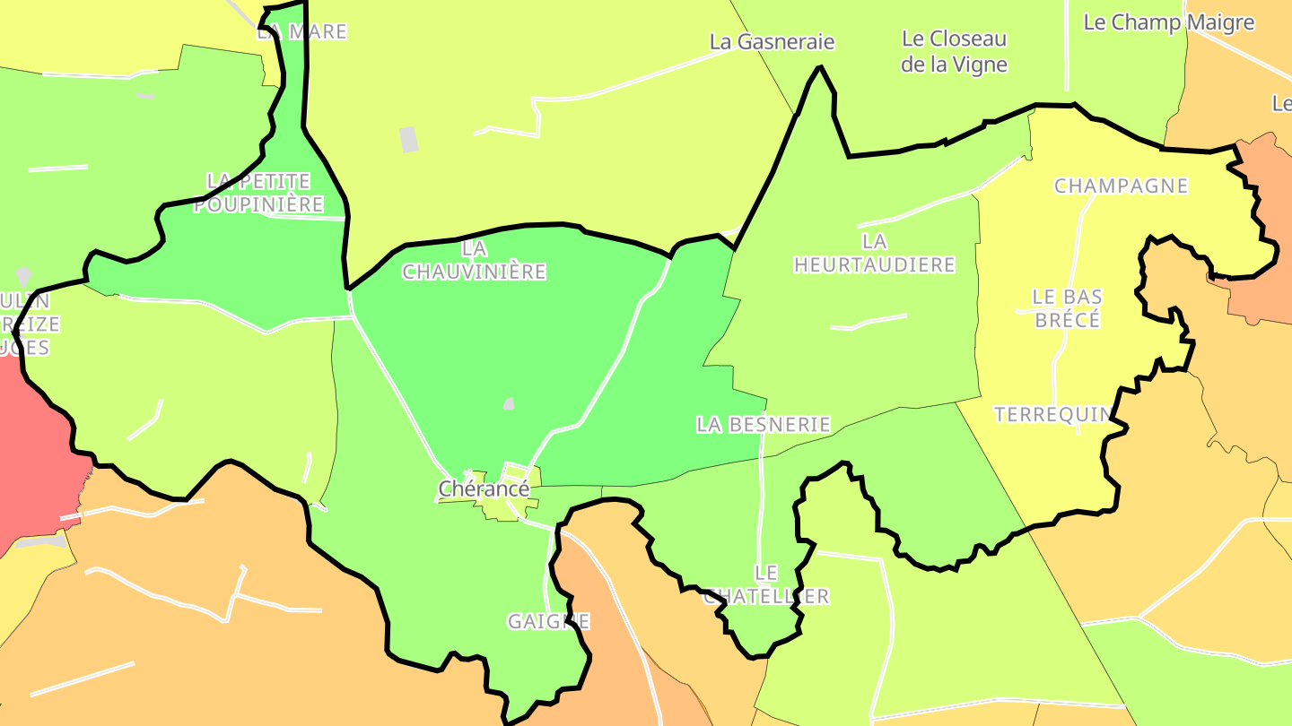 Carte des prix de l'immobilier Chérancé