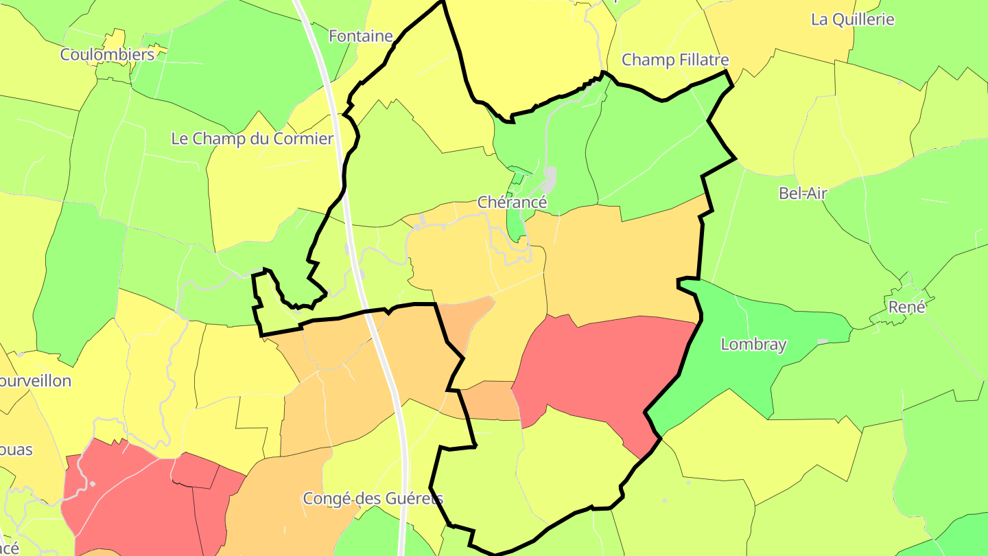 Carte des prix de l'immobilier Chérancé