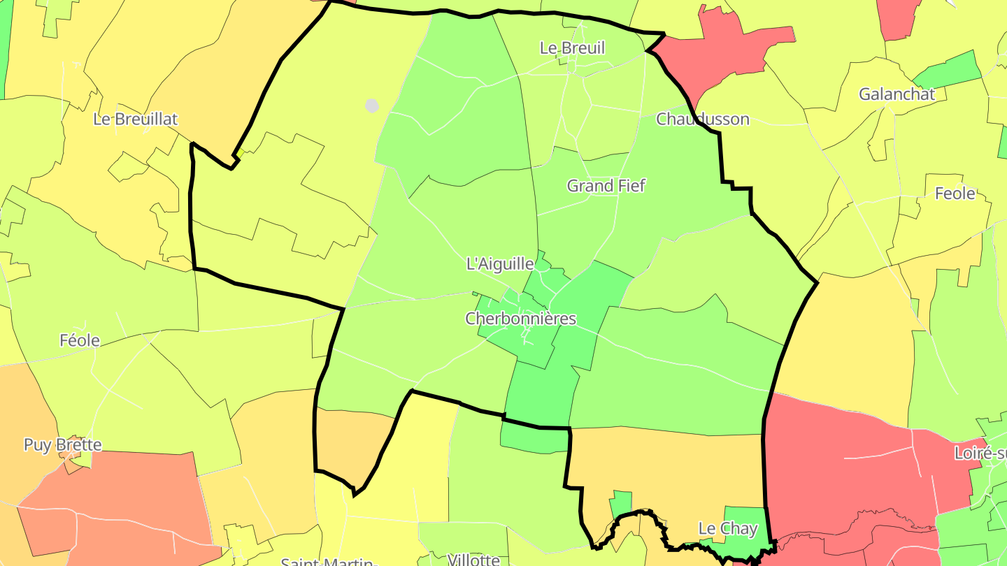 Carte des prix de l'immobilier Cherbonnières