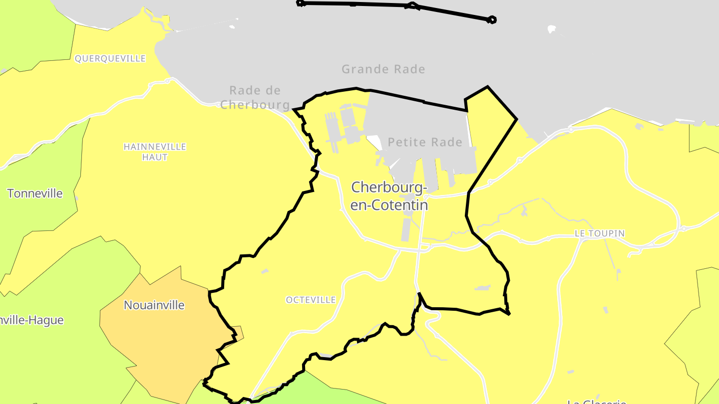 Carte des prix de l'immobilier Cherbourg-Octeville