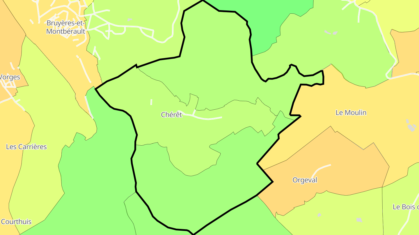 Carte des prix de l'immobilier Chérêt