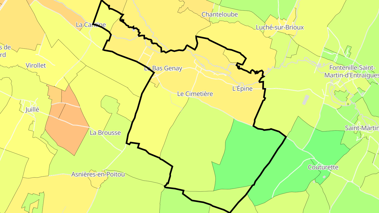 Carte des prix de l'immobilier Chérigné