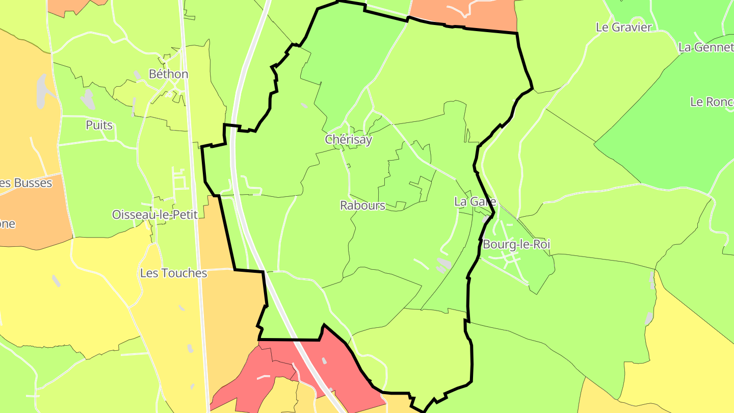 Carte des prix de l'immobilier Chérisay