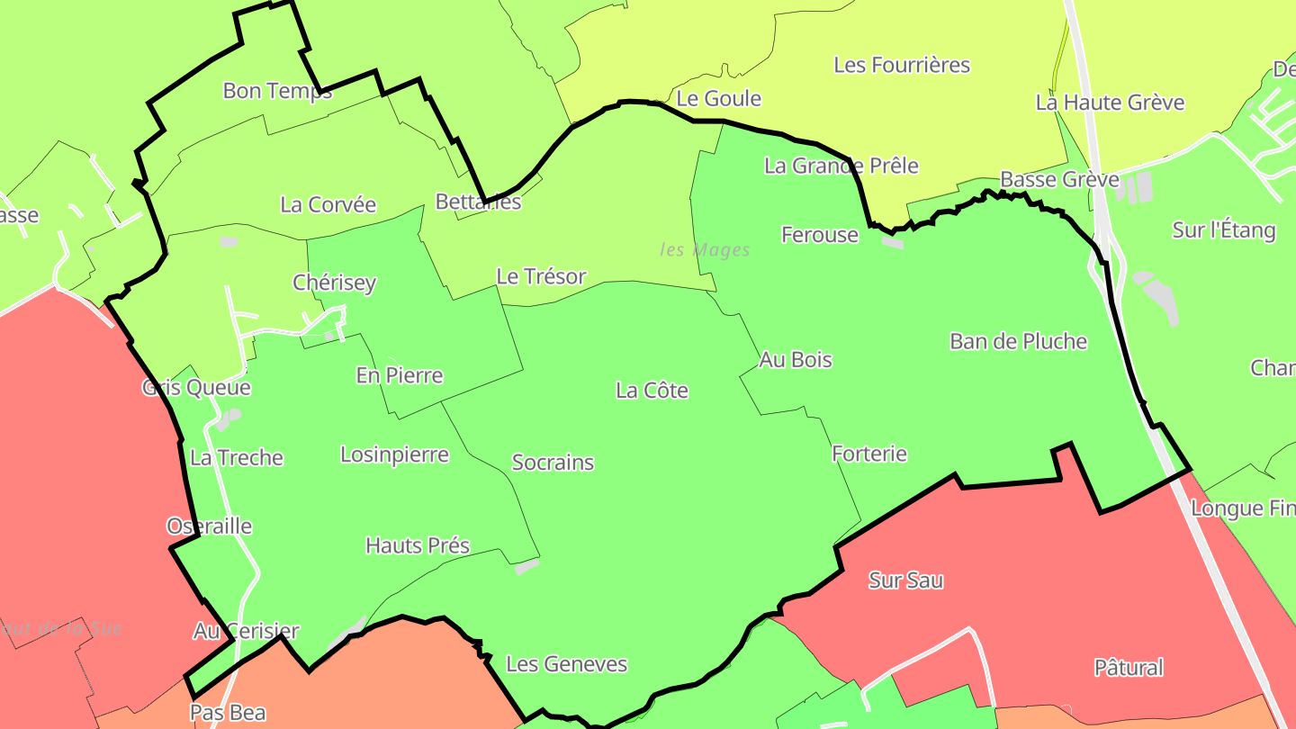 Carte des prix de l'immobilier Chérisey