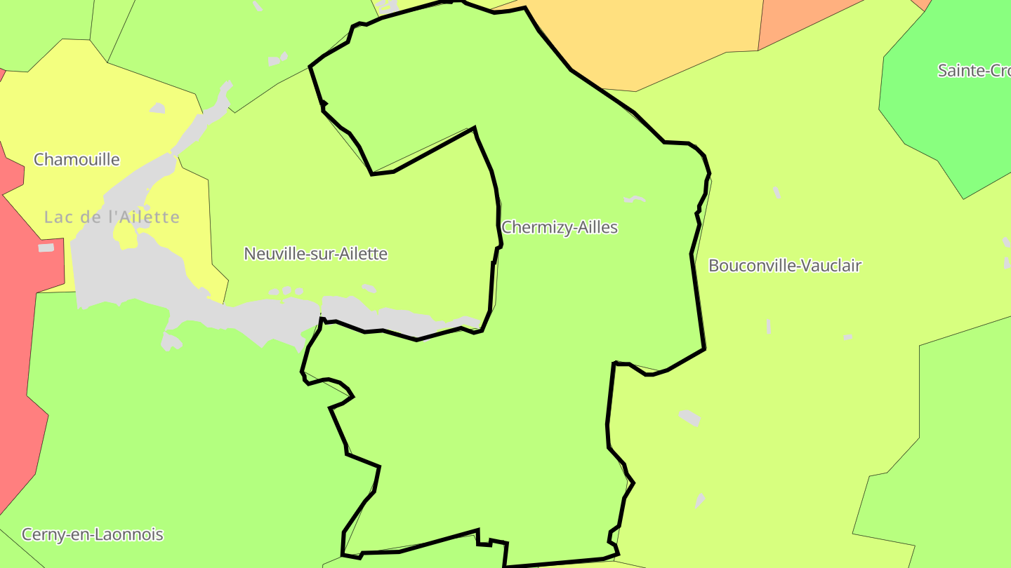 Carte des prix de l'immobilier Chermizy-Ailles