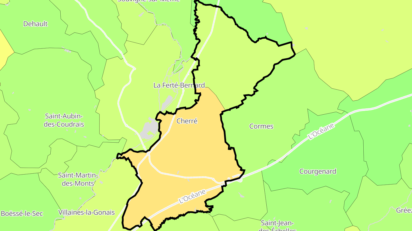 Carte des prix de l'immobilier Cherré-Au